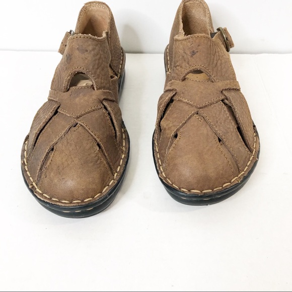 BORN Brown Leather Woven Sandals Size 7.5 - Picture 4 of 13
